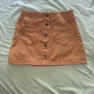 Forever 21 Brown Button-Front Mini Skirt